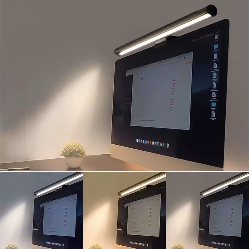 Desk Setup Gaming And Work - 目に優しい LED モニターライト ハンギングデスクランプ – 無段階調光、オフィスワークやゲームセットアップ向けの眩しくないデザイン