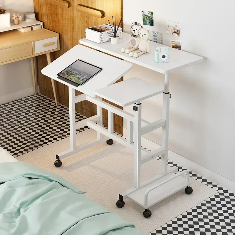 Desk Setup Simple - 多機能スタンディングコンピューターデスクシンプルモダンデスクトップノートブック家庭用シンプルデスクモバイルリフティングベッドサイドテーブル耐久性あり