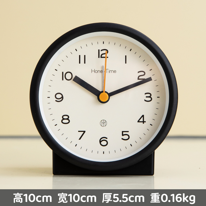 Desk Setup Simple - 4 インチシンプルな常夜灯目覚まし時計学生クラシック卓上時計子供の寝室簡単セット電池式ウェイクアップアナログ時計