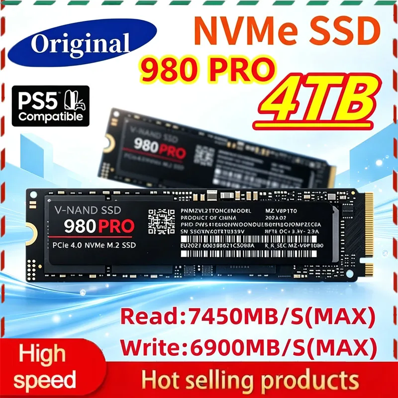 Samsung Ssd 980 Pro - 980 Pro M2 2280 NVMe高速SSDハードディスク 1/2/4TBオプション、高速読み書きソリッドステートドライブ