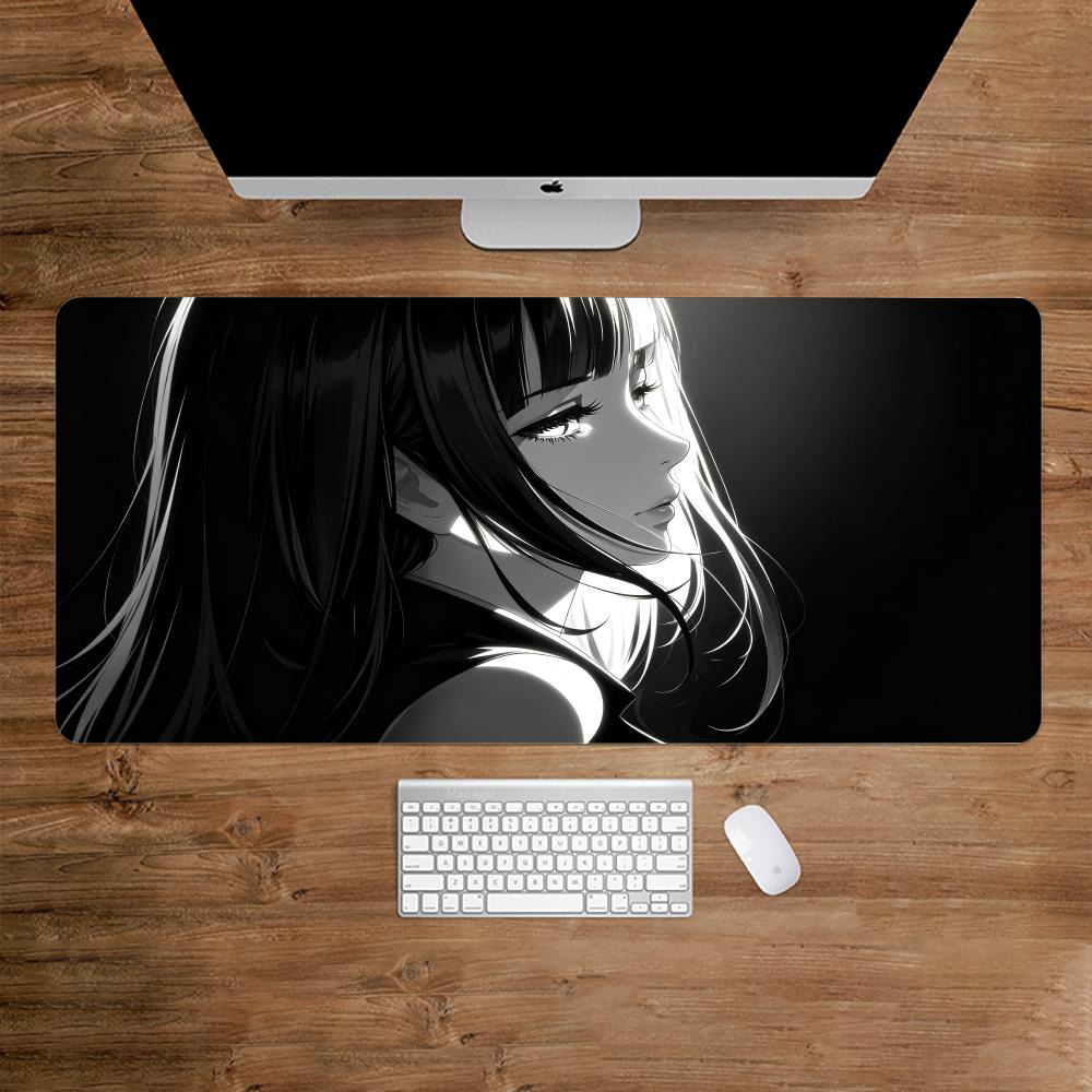 Desk Setup Gaming And Work - ダークアニメガールマウスパッドデスクアクセサリーデスクマットゲーミングマットセットアップマウスパッドマウスパッド大型マウスマットゲームオフィスワーク用
