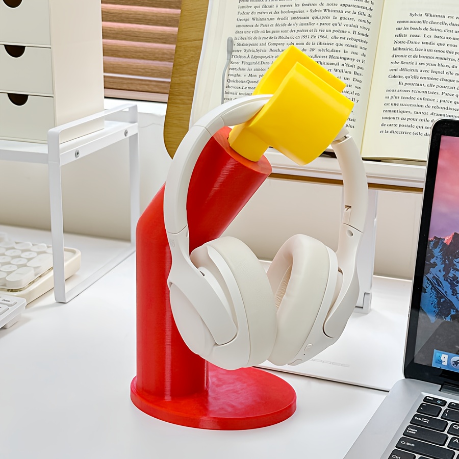 Desk Setup Headphone Stand - クリエイティブなヘッドフォンスタンド＆デスクシェルフ – ゲームセットアップ用のスタイリッシュなフック、あらゆる部屋に実用的な装飾品。