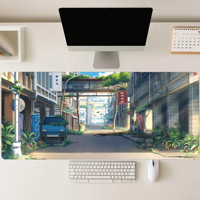 Desk View Setup - 大型ゲーミングマウスパッド滑り止めストリートビューデスクマットホームPCアクセサリーパッドコンピューターマウスセットアップテーブルマット拡張パッド