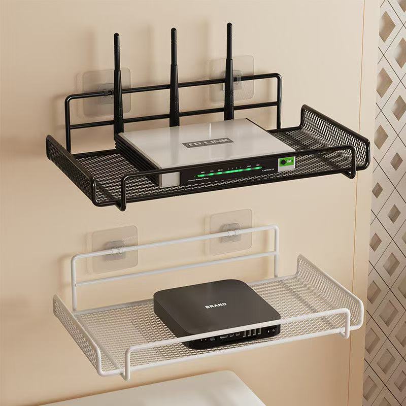 Cable Box Organizer - ステンレス製壁掛けルーターシェルフ、穴あけ不要、省スペースオーガナイザー、テレビトップボックス、鍵、リビングルームの小物用