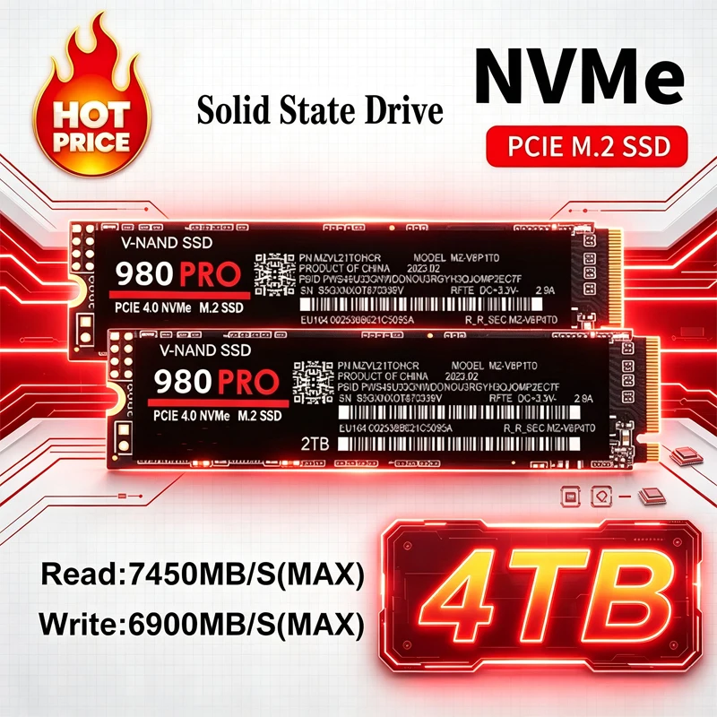 Samsung Ssd 980 Pro - 980 Pro M2 2280 NVMe高速SSDハードディスク 1/2/4TBオプション、高速読み書きソリッドステートドライブ