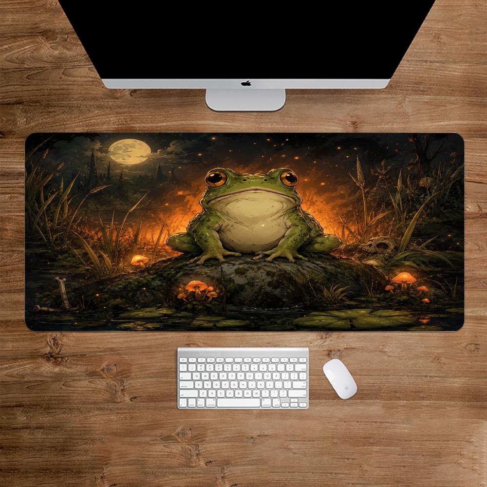 Desk Setup Gaming And Work - 魔法のカエルマウスパッドデスクアクセサリーデスクマットゲーミングマットセットアップマウスパッドマウスパッド大型マウスマットゲームオフィスワーク用
