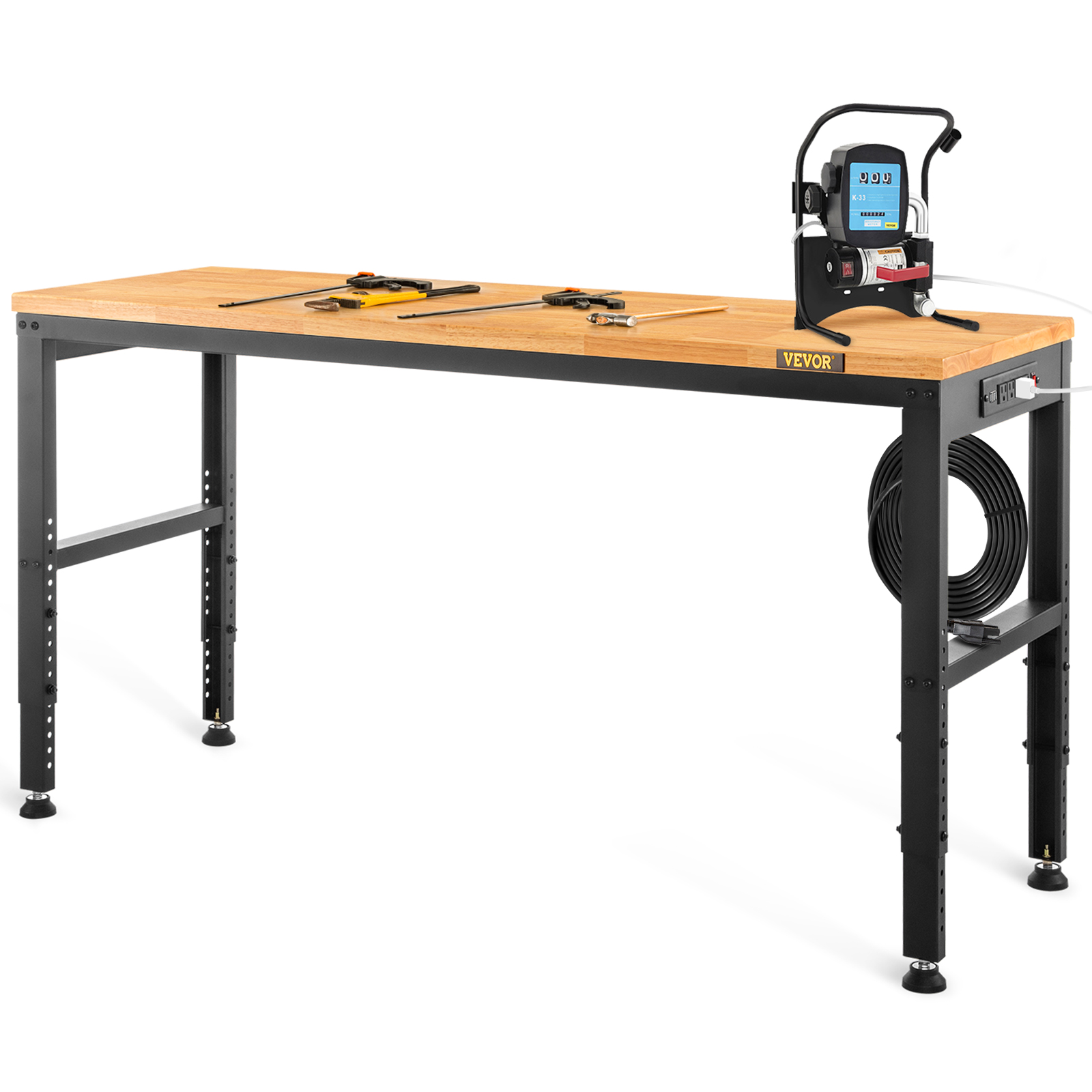 Desk Setup Oak - SucceBuy 72 センチメートル木工ワークベンチ高さ調節可能なオーク材広葉樹トップ作業テーブル 900 キロ容量オフィスホームワークショップ用