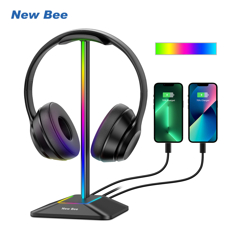 新しい Bee Z8 RGB ヘッドフォンスタンドホルダー  - Headphone Hook Under のレビューと価格