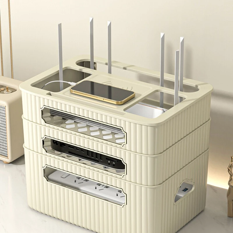 WiFiルーター収納ボックス テレビセットトップボックスホル - Cable Box Organizer のレビューと価格
