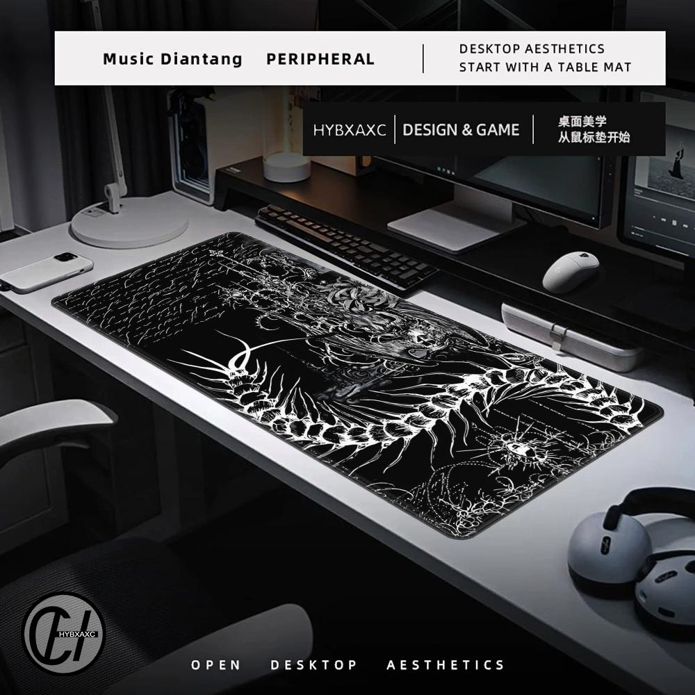 ブラックホワイトサイバーシジリズムデスクマットゴシックムカデ - Desk Setup White のレビューと価格