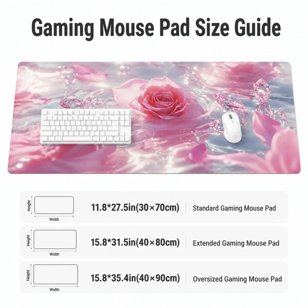 オリジナルのピンクのバラの透かし模様。 ゲーマーやオフィスユ - Desk Setup Simple のレビューと価格