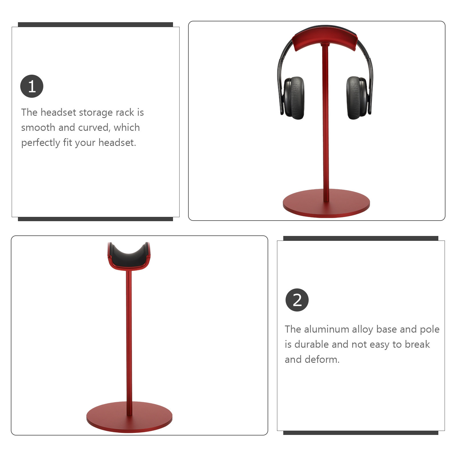 1個入りモダンヘッドセットスタンド 木製アルミ構造 ヘッドホ - Desk Setup Headphone Stand のレビューと価格