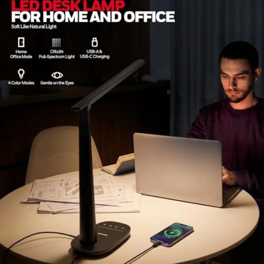 ホームオフィス用LEDデスクランプ、目に優しい調光可能な読書 - Led Desk Light Usb のレビューと価格