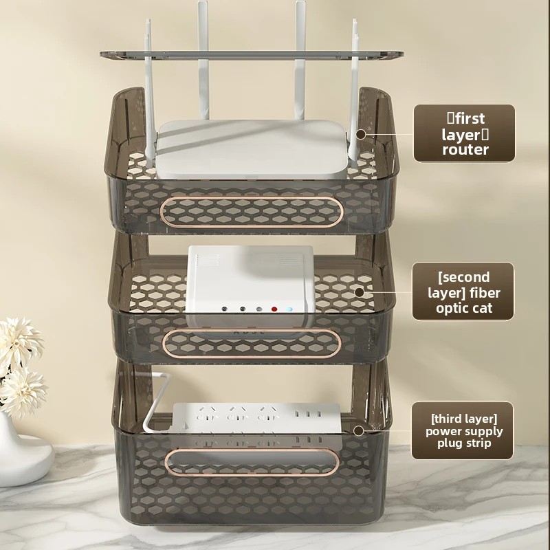 WiFiワイヤレスルーター収納ボックス、デスクトップセットト - Cable Box Organizer のレビューと価格