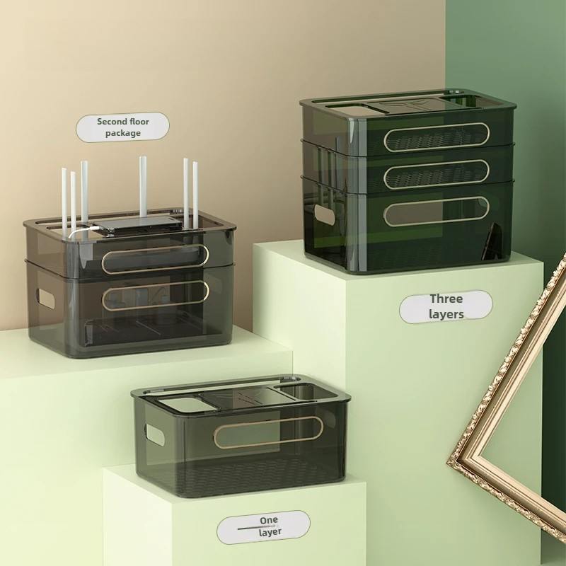 WiFiワイヤレスルーター収納ボックス、デスクトップセットト - Cable Box Organizer のレビューと価格
