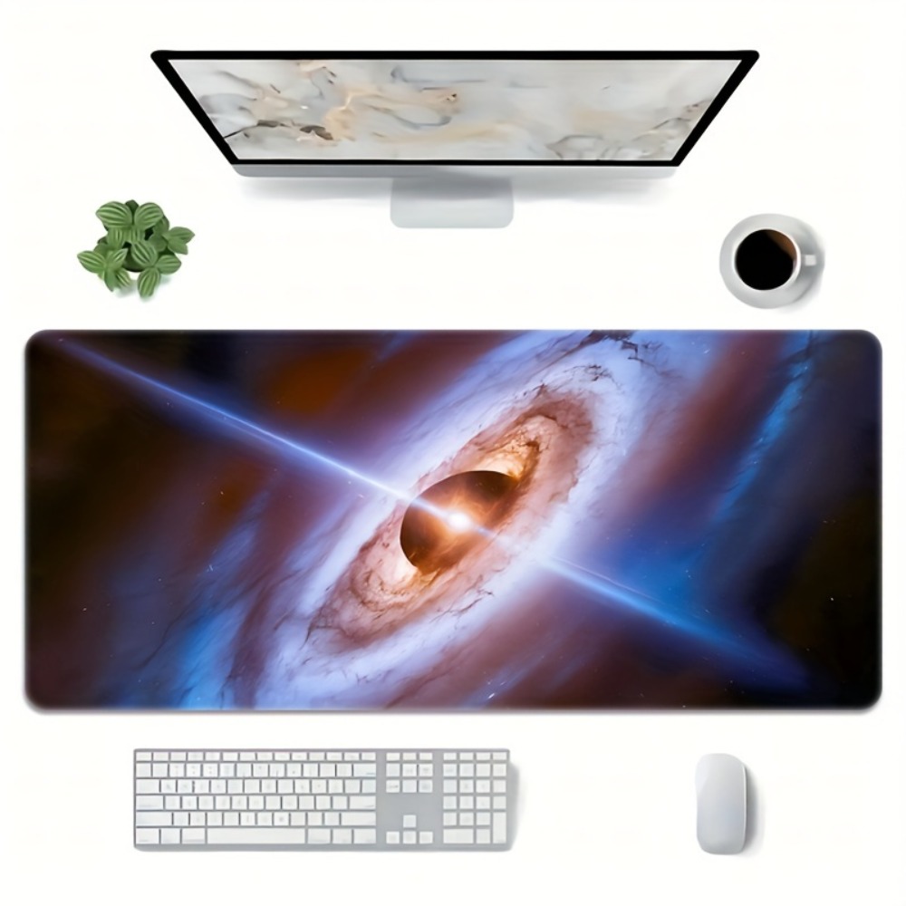 惑星パターンデザイン、滑り止めゴムベース、洗える長方形オフィ - Desk Setup Simple のレビューと価格