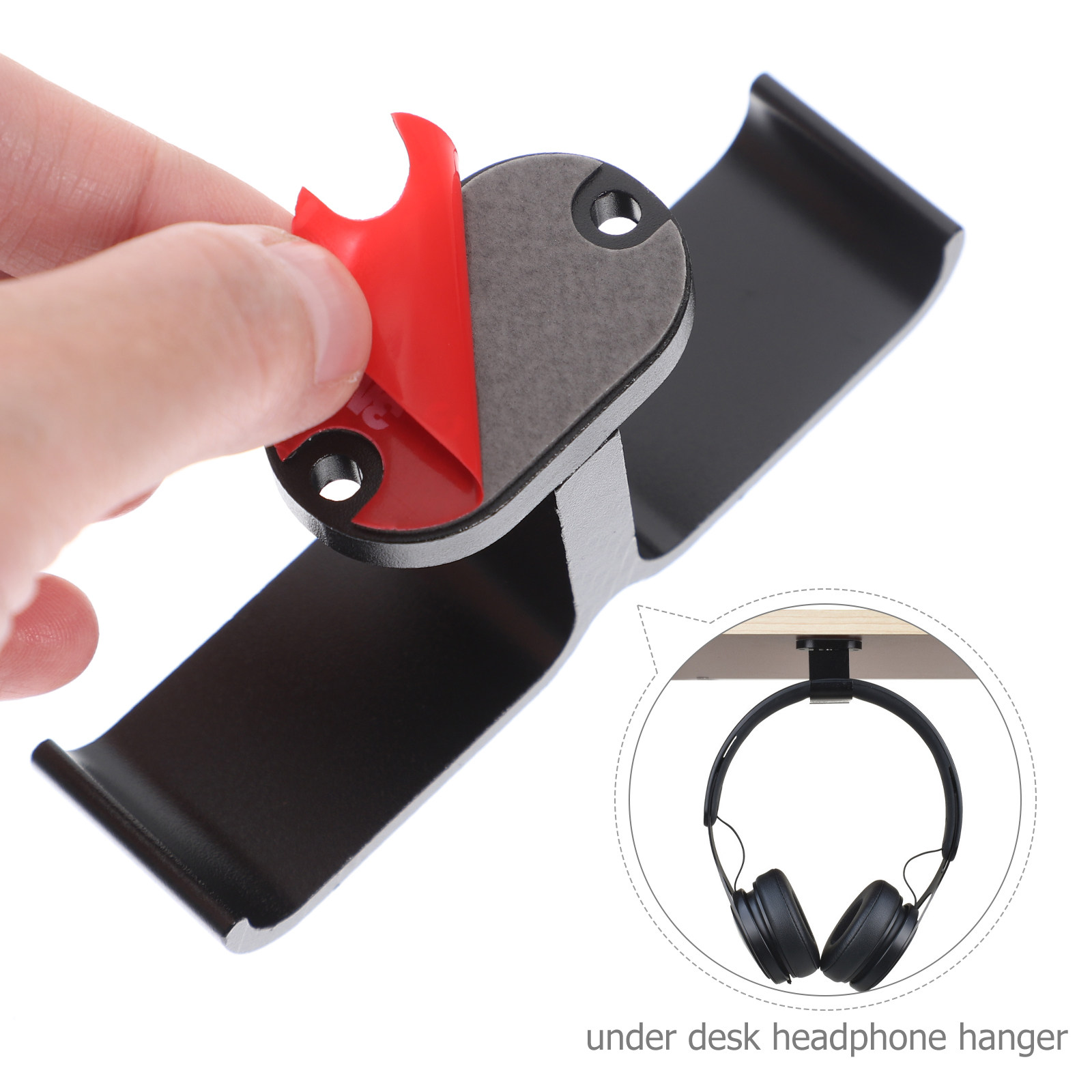デスク下用ダブルフックヘッドセットスタンド 高耐久性ゴム製ヘ - Desk Setup Headphone Stand のレビューと価格