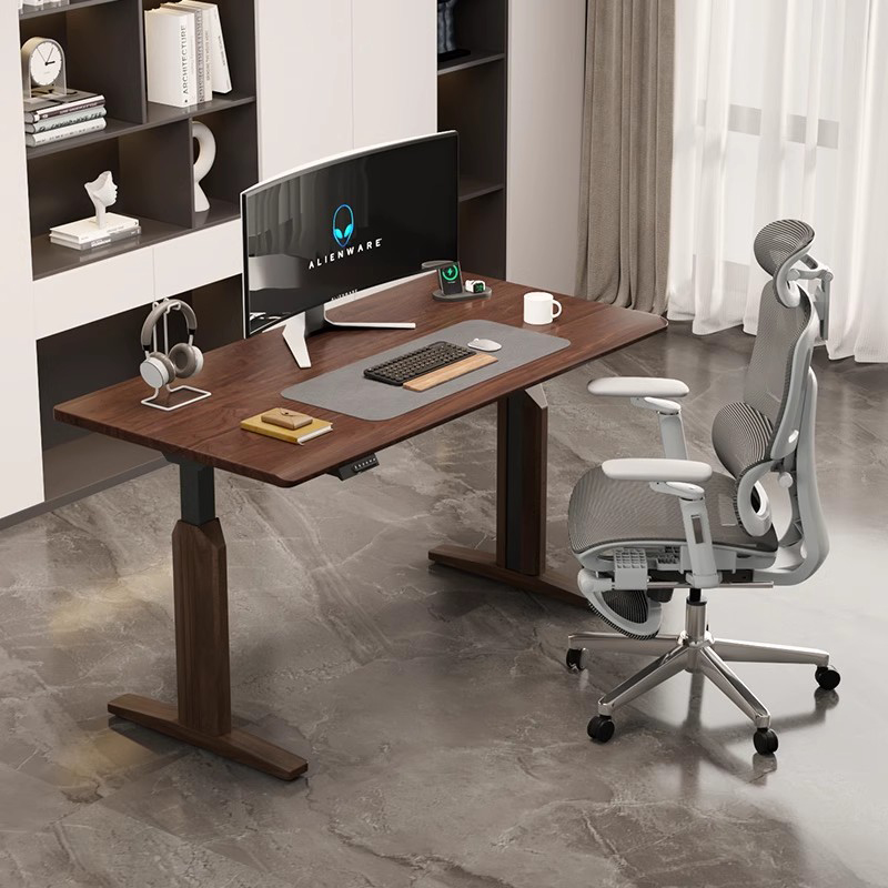 電動昇降式デスクテーブル、朝食ベッドテーブル、ゲーム用モーシ - Desk Setup Oak のレビューと価格