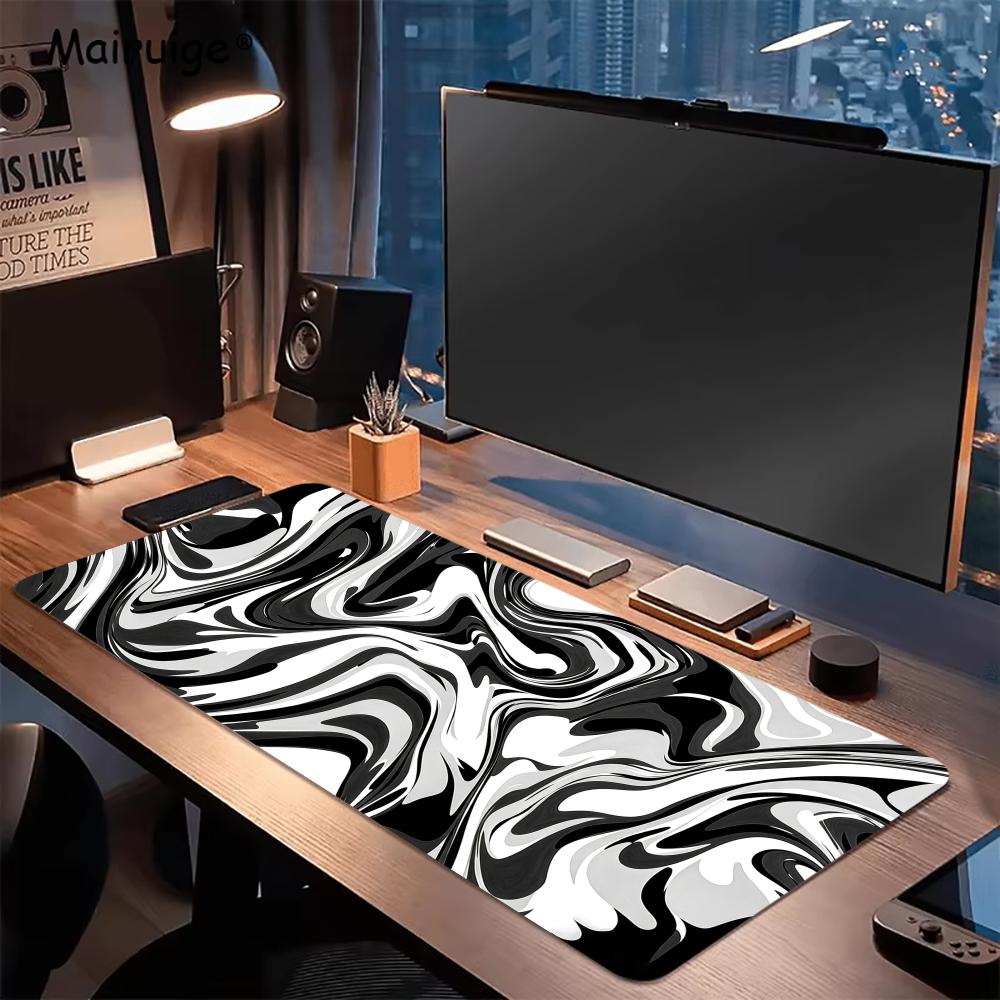 抽象的な流体デザインの滑り止めゴム製デスクマット、コンピュー - Desk Setup Gaming And Work のレビューと価格
