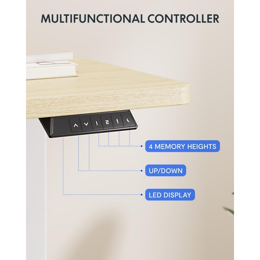 FLEXISPOT 63x32 インチ電動スタンディングデス - Desk Setup White のレビューと価格