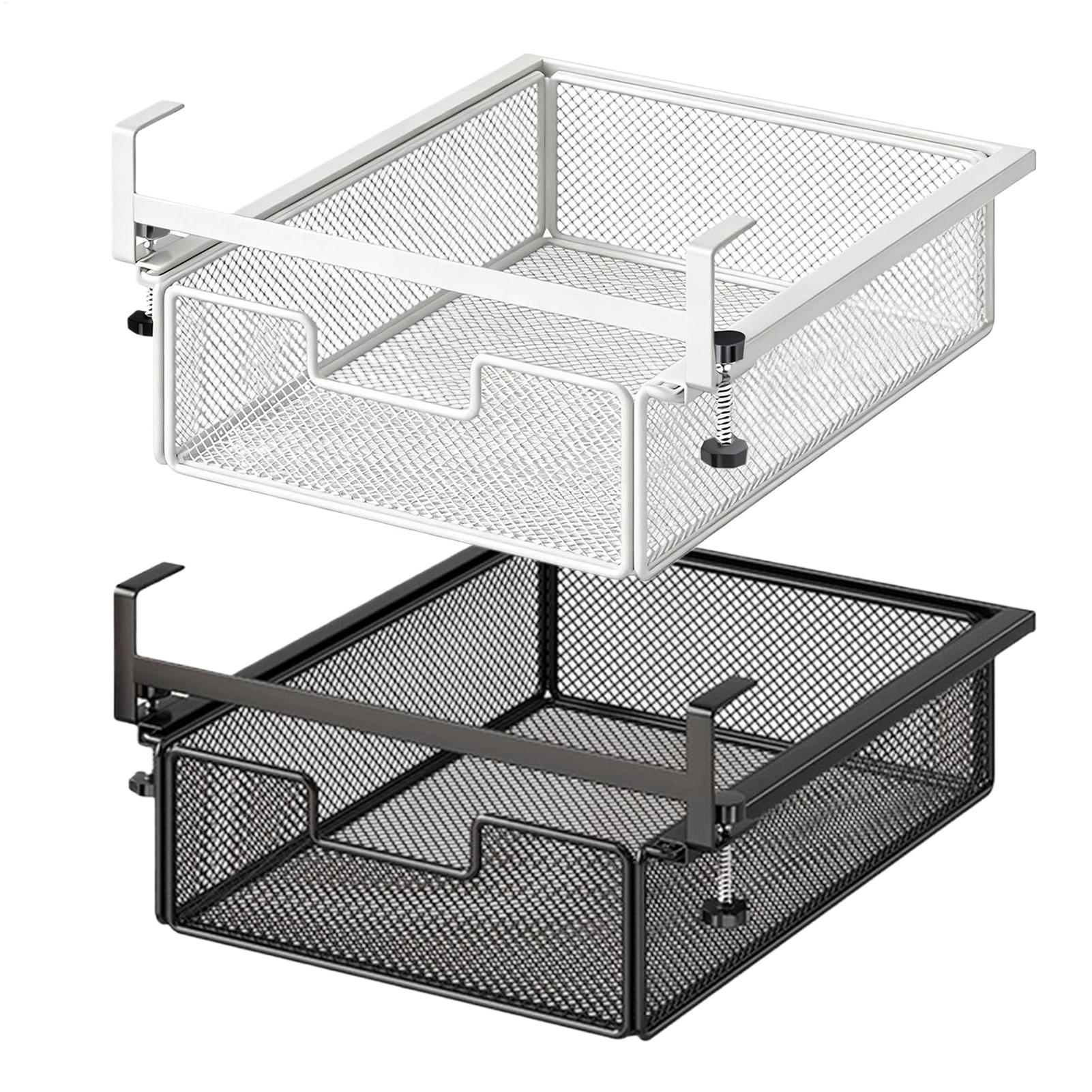 デスク下収納スライドアウト式ドロワー、穴あけ不要、粘着式収納 - Desk Setup Organizer のレビューと価格