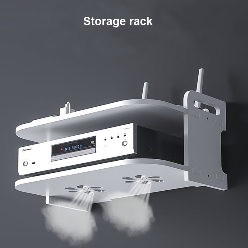 壁掛け式ルーターケーブルオーガナイザーシェルフ、通気性のある - Desk Setup Organizer のレビューと価格