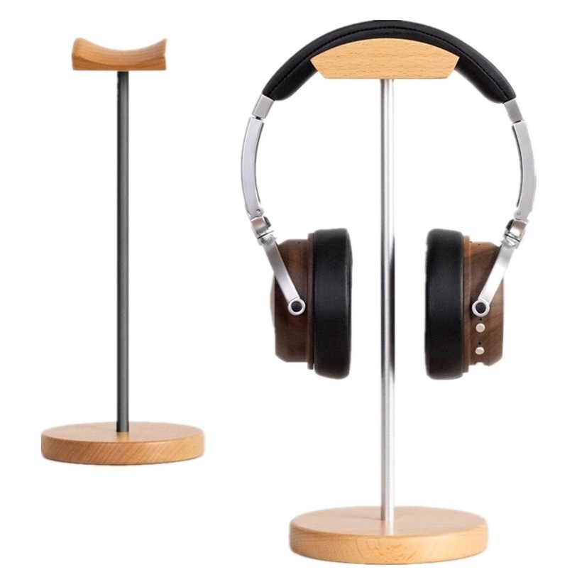 ブラックウォルナット材とアルミニウム製ヘッドホンスタンド、天 - Headphone Hook Under のレビューと価格
