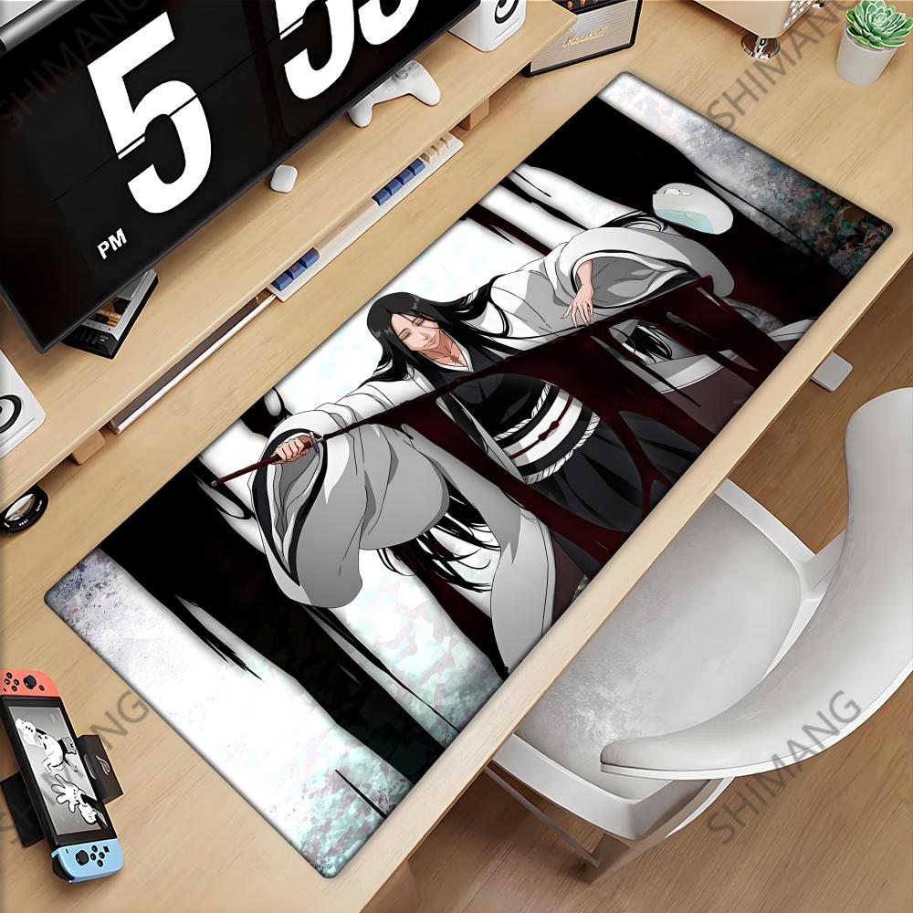 大型マウスパッド黒、白アニメブリーチマウスマットゲームアクセ - Desk Setup White のレビューと価格