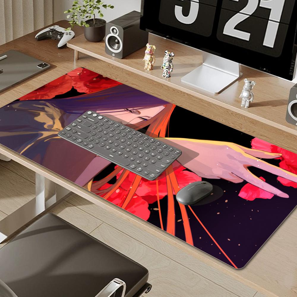 大型マウスパッド黒、白アニメブリーチマウスマットゲームアクセ - Desk Setup White のレビューと価格