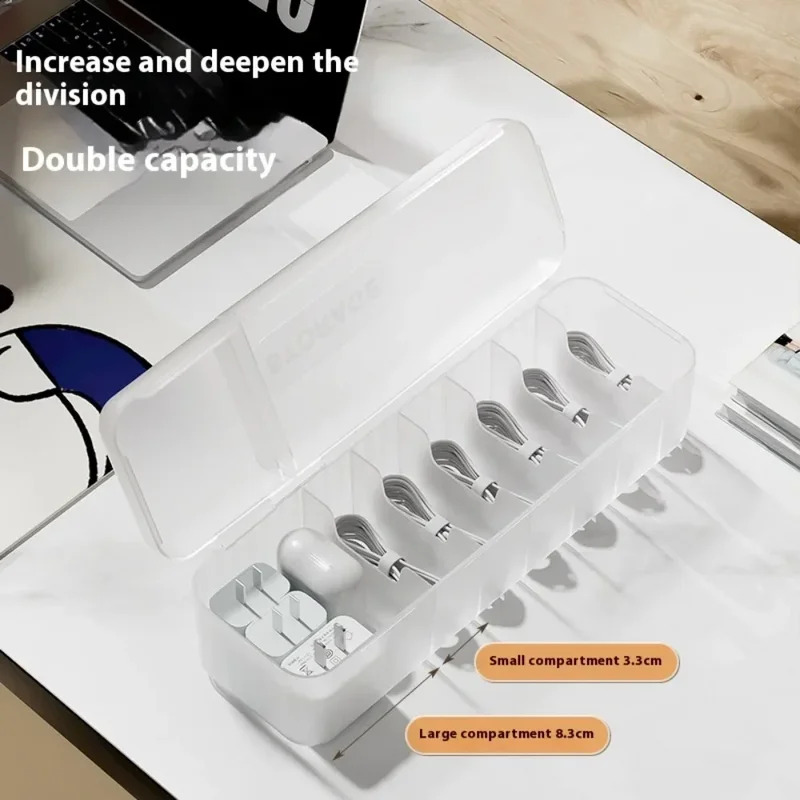 新しいケーブル収納ボックスオーガナイザー充電器コード収納ボッ - Desk Setup Organizer のレビューと価格