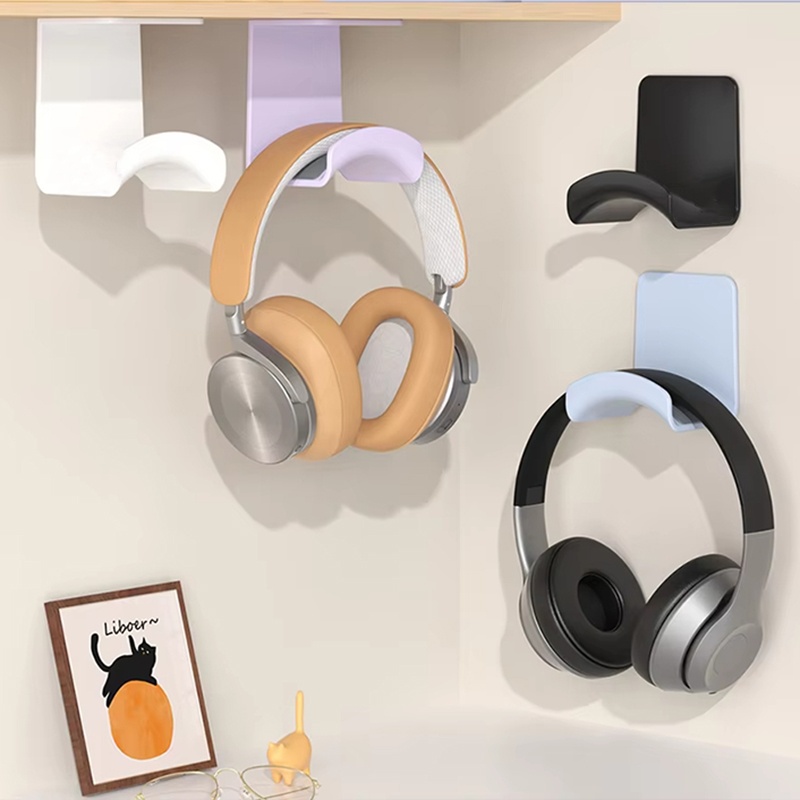 2 個ユニバーサルプラスチック壁掛けヘッドフォンスタンドゲー - Headphone Hook Under のレビューと価格