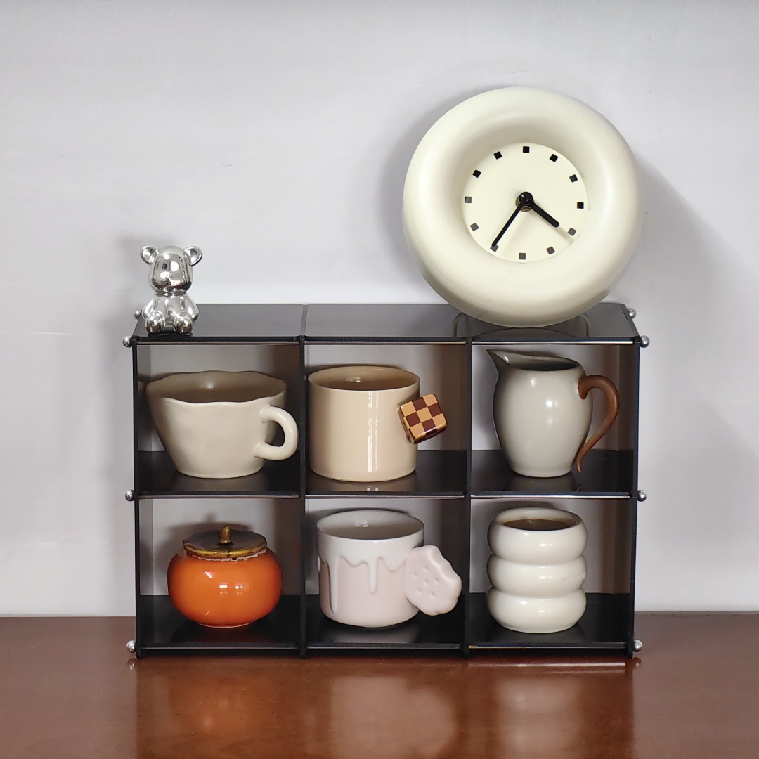 アクリルディスプレイ棚カップ収納ラックデスクトップティーセッ - Desk Setup Organizer のレビューと価格