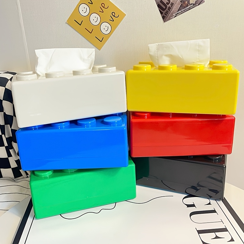 積み木型ティッシュボックス多機能プラスチック収納ボックス家庭 - Desk Setup Developer のレビューと価格
