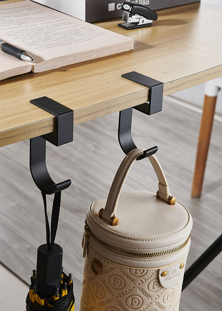 5字型ポータブルデスクフック |   パンチフリーテーブルエ - Desk Setup Organizer のレビューと価格