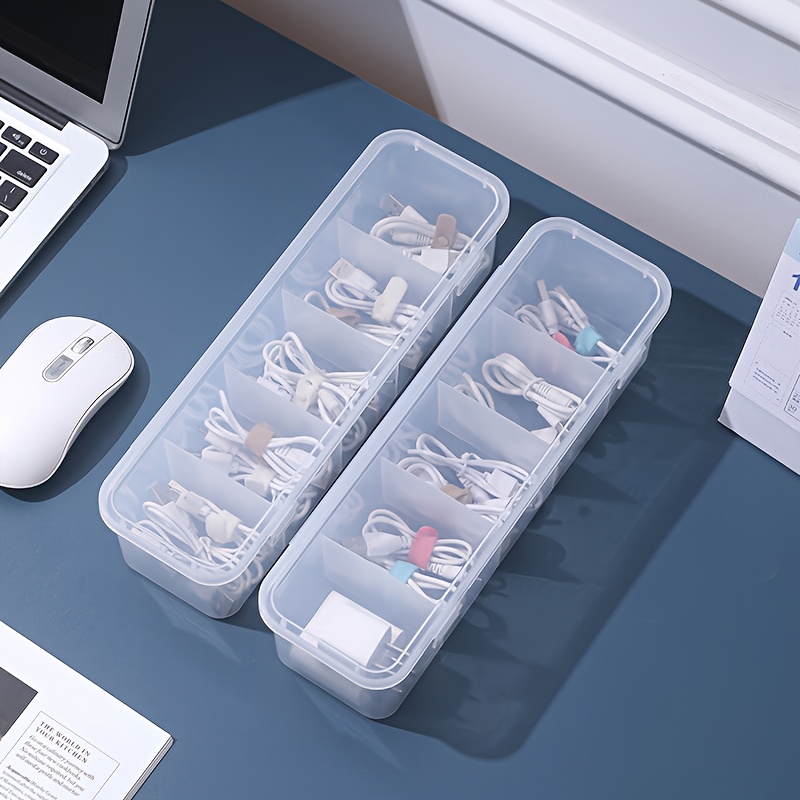 2個入り大型ケーブル管理ボックス 蓋付き 5つのコンパートメ - Desk Setup Organizer のレビューと価格