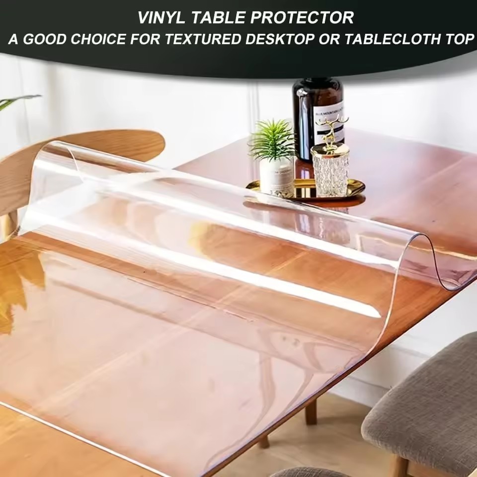軟質ガラステーブルクロス透明 PVC テーブルクロス防水耐油 - Desk Setup Wallpaper のレビューと価格