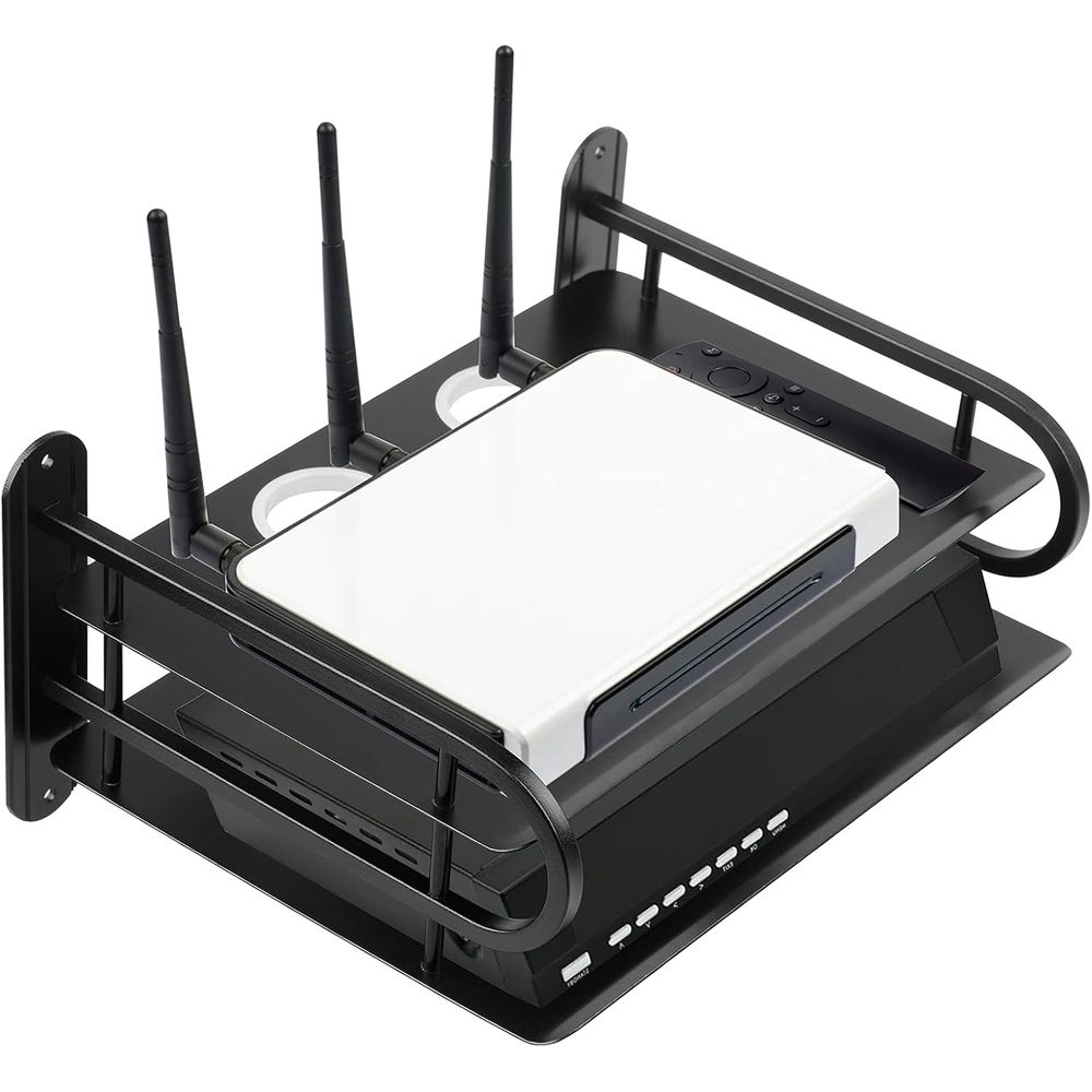 ブラックメタルダブルワイヤールーター収納ボックス/テレビセッ - Cable Box Organizer のレビューと価格