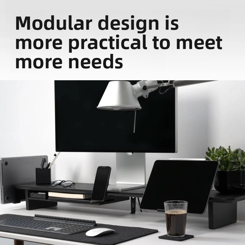 無垢材モニターライザー スタンド モジュール式デスクトップ収 - Desk Setup Organizer のレビューと価格