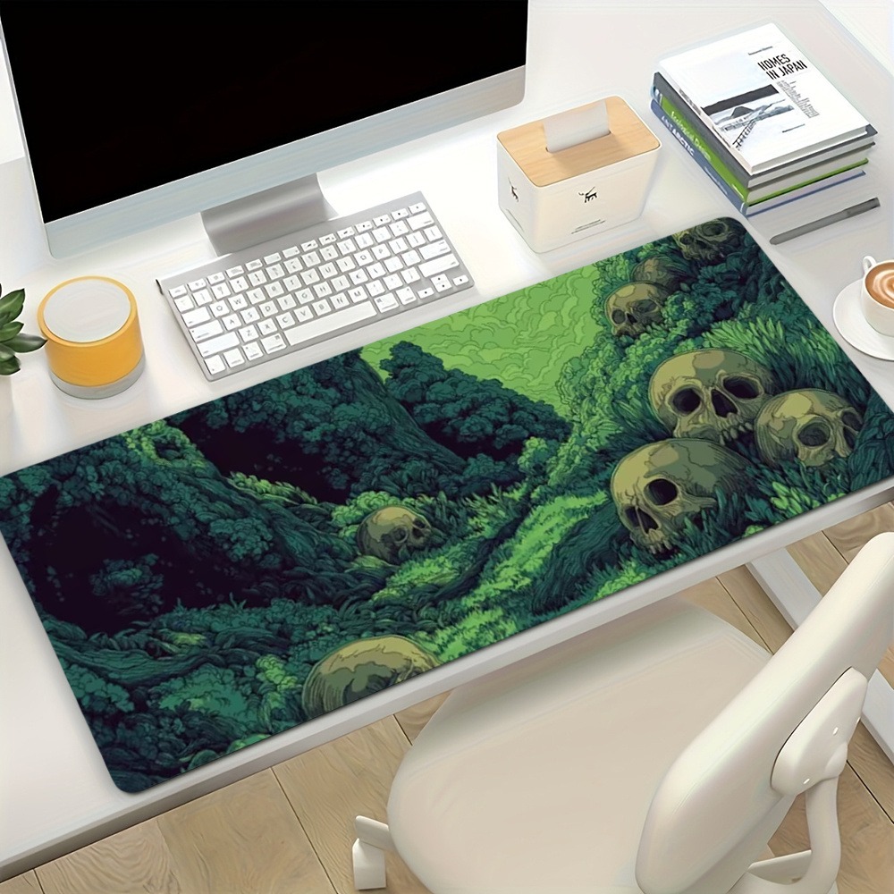 不思議で不気味な森のシーンが描かれたアニメ風コンピューターデ - Desk Setup Simple のレビューと価格