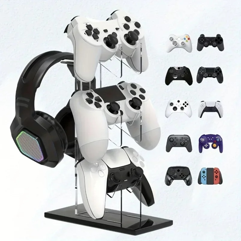 コントローラースタンド 3段ヘッドフォンハンガー ゲーム収納 - Desk Setup Headphone Stand のレビューと価格