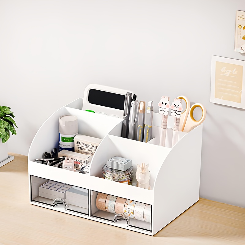 6コンパートメントデスクオーガナイザー、引き出し2個付き、プ - Desk Setup Organizer のレビューと価格