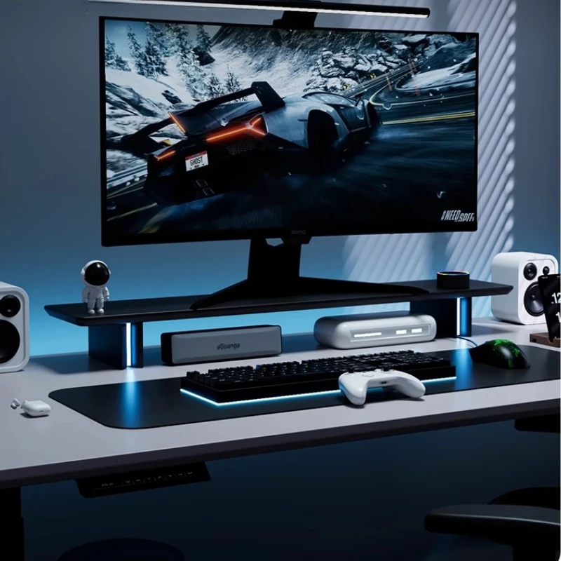 RGB モニタースタンド人間工学に基づいたコンピュータースク - Desk Setup With 2 Monitors のレビューと価格