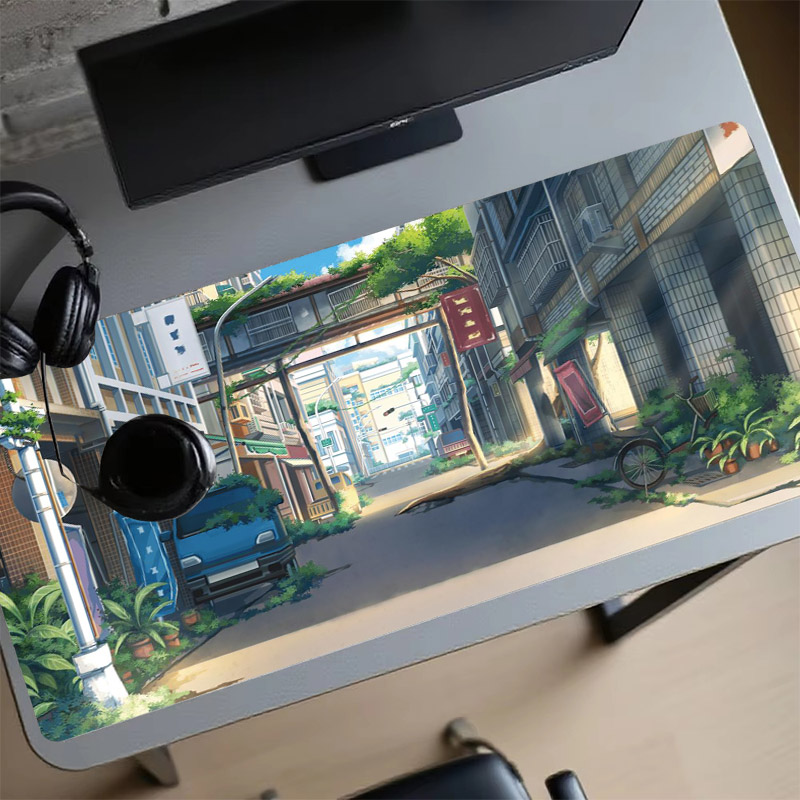 大型ゲーミングマウスパッド滑り止めストリートビューデスクマッ - Desk View Setup のレビューと価格