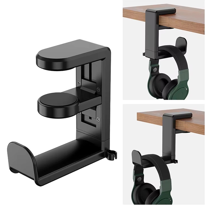 ユニバーサルゲーミングヘッドフォンスタンドヘッドセットフック - Headphone Hook Under のレビューと価格