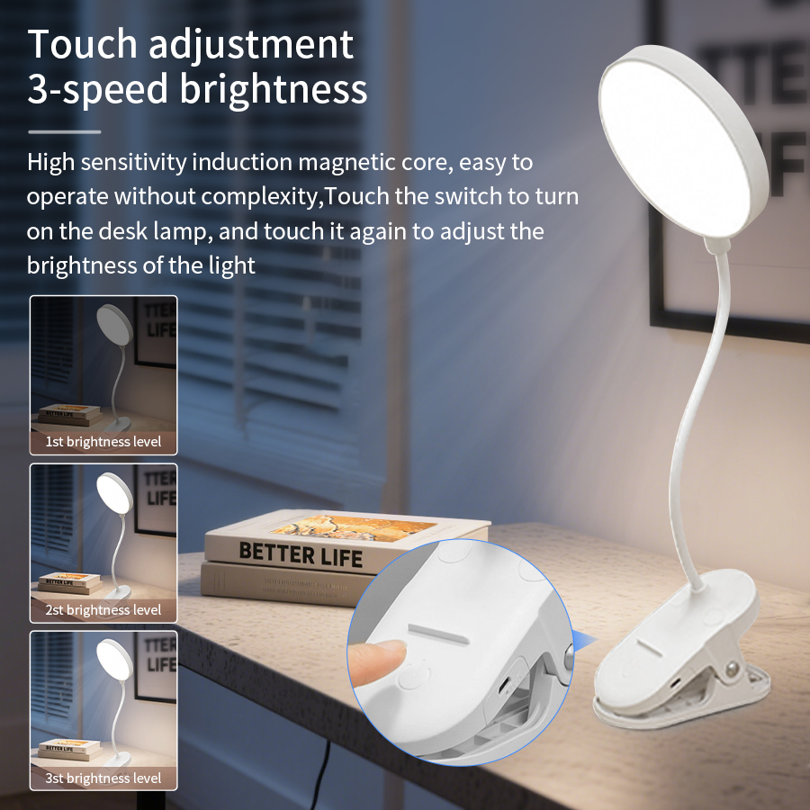 LEDクリップデスクランプ360 °   柔軟なタッチ調光機 - Led Desk Light Usb のレビューと価格