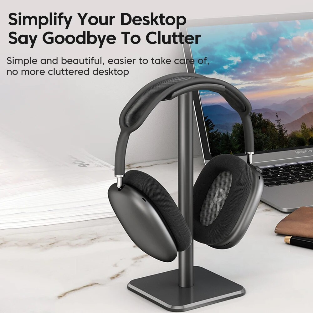 ユニバーサルヘッドフォンスタンドアルミ合金ヘッドセットホルダ - Headphone Hook Under のレビューと価格