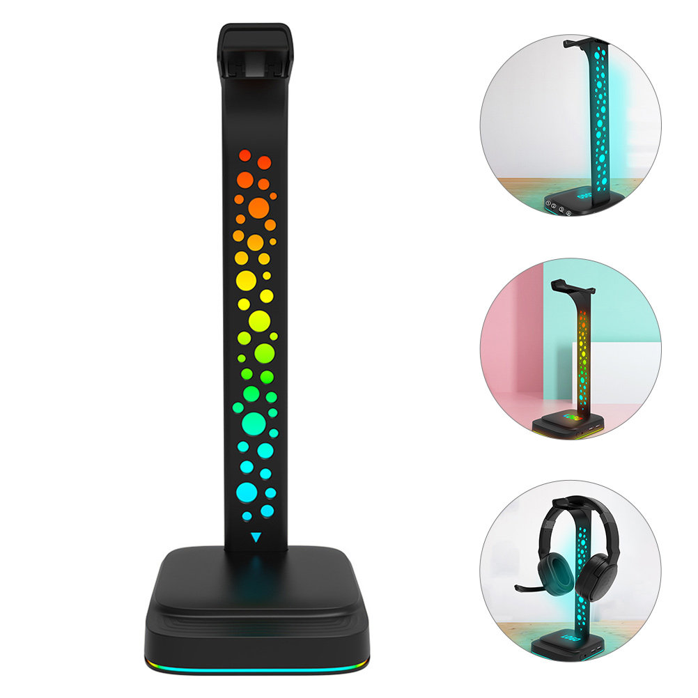 イヤホンスタンド ヘッドセットスタンド USB充電 RGB  - Desk Setup Headphone Stand のレビューと価格
