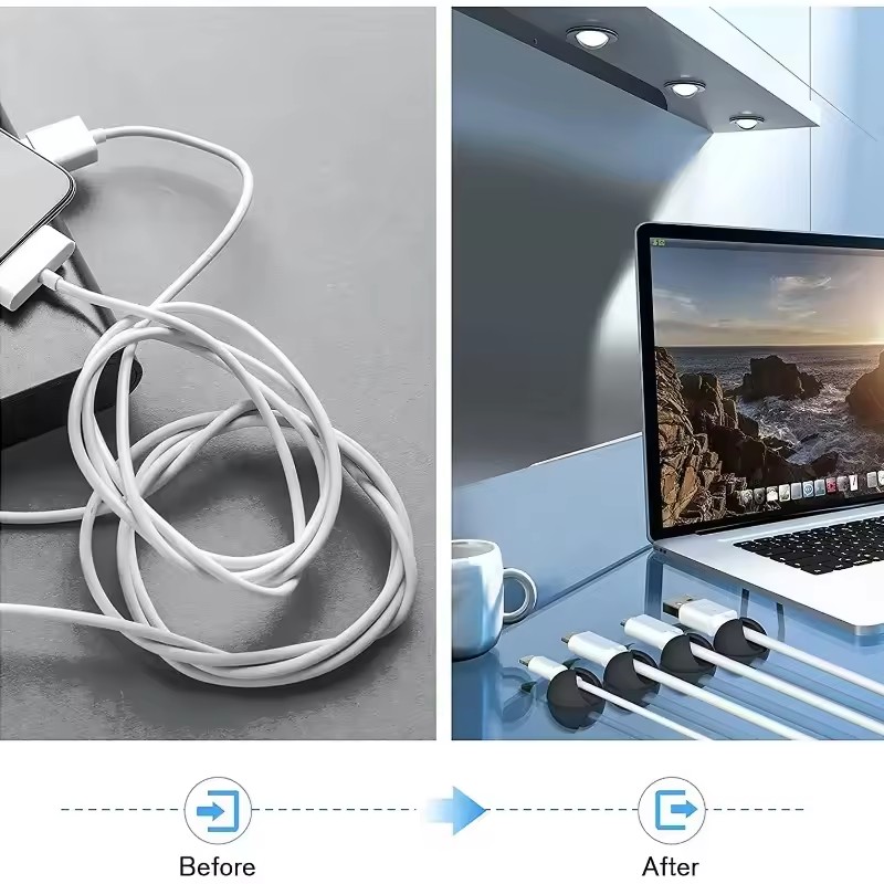5/50個入り デスクトップ/壁用ケーブルクリップ ワイヤー - Headphone Hook Under のレビューと価格