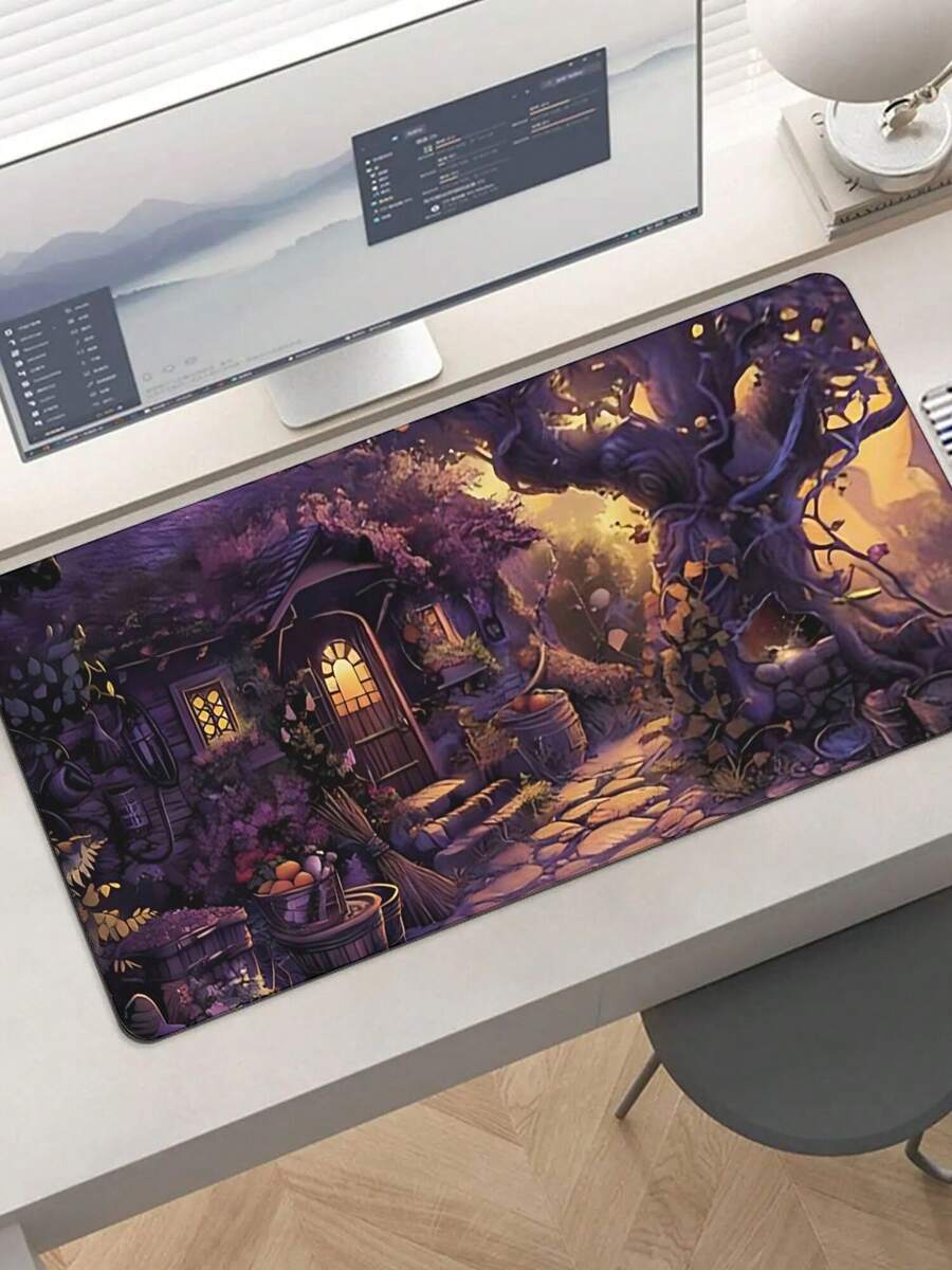 ファンタジーコテージデザインの大型ゲーミングマウスパッド、滑 - Desk Setup Gaming And Work のレビューと価格