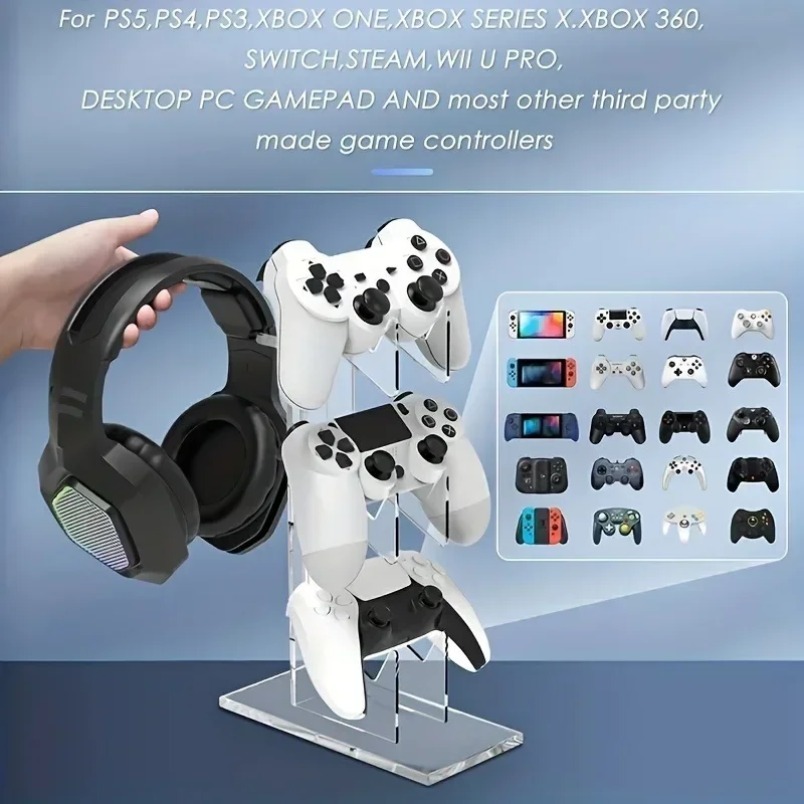 ゲーム収納ラック 3段コントローラースタンド ヘッドフォンハ - Desk Setup Headphone Stand のレビューと価格